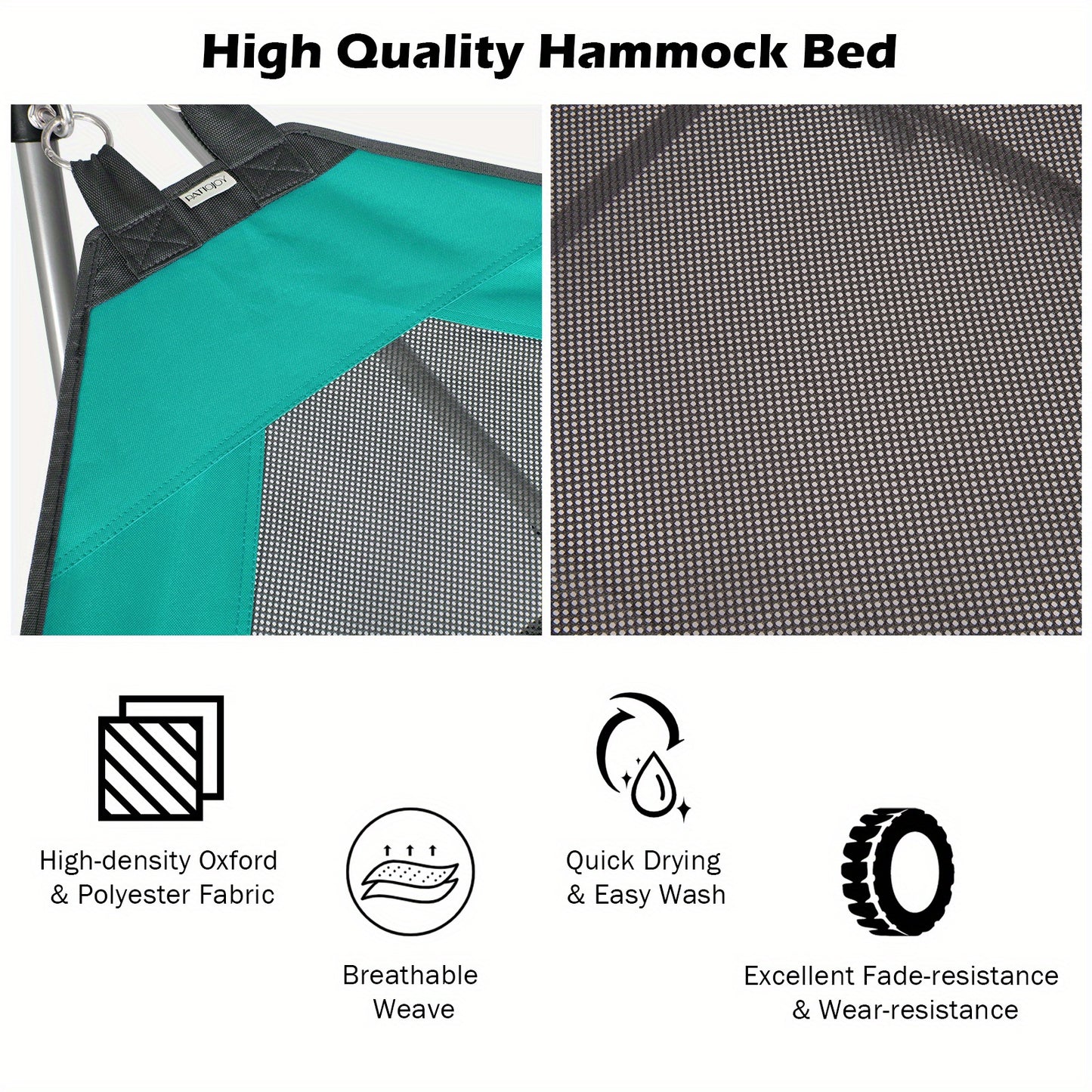 Homasis Folding Hammock Indoor & Outdoor Hammock Turquoise